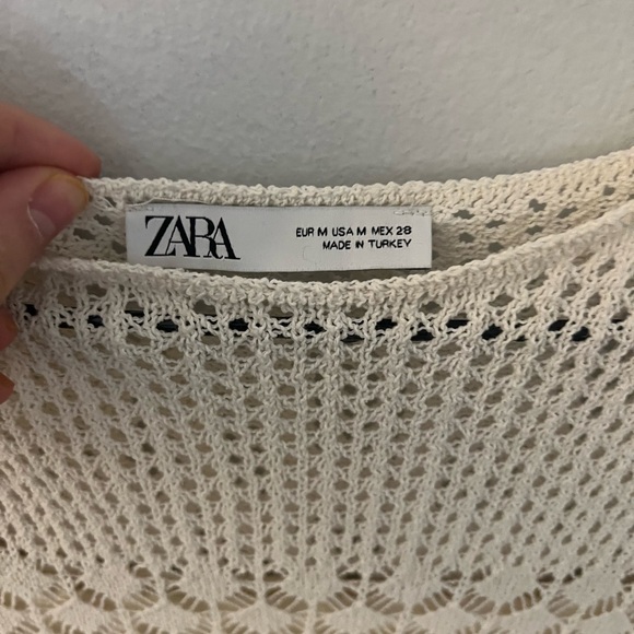 Zara, Size Medium, Cream Crochet Dress - Picture 2 of 2